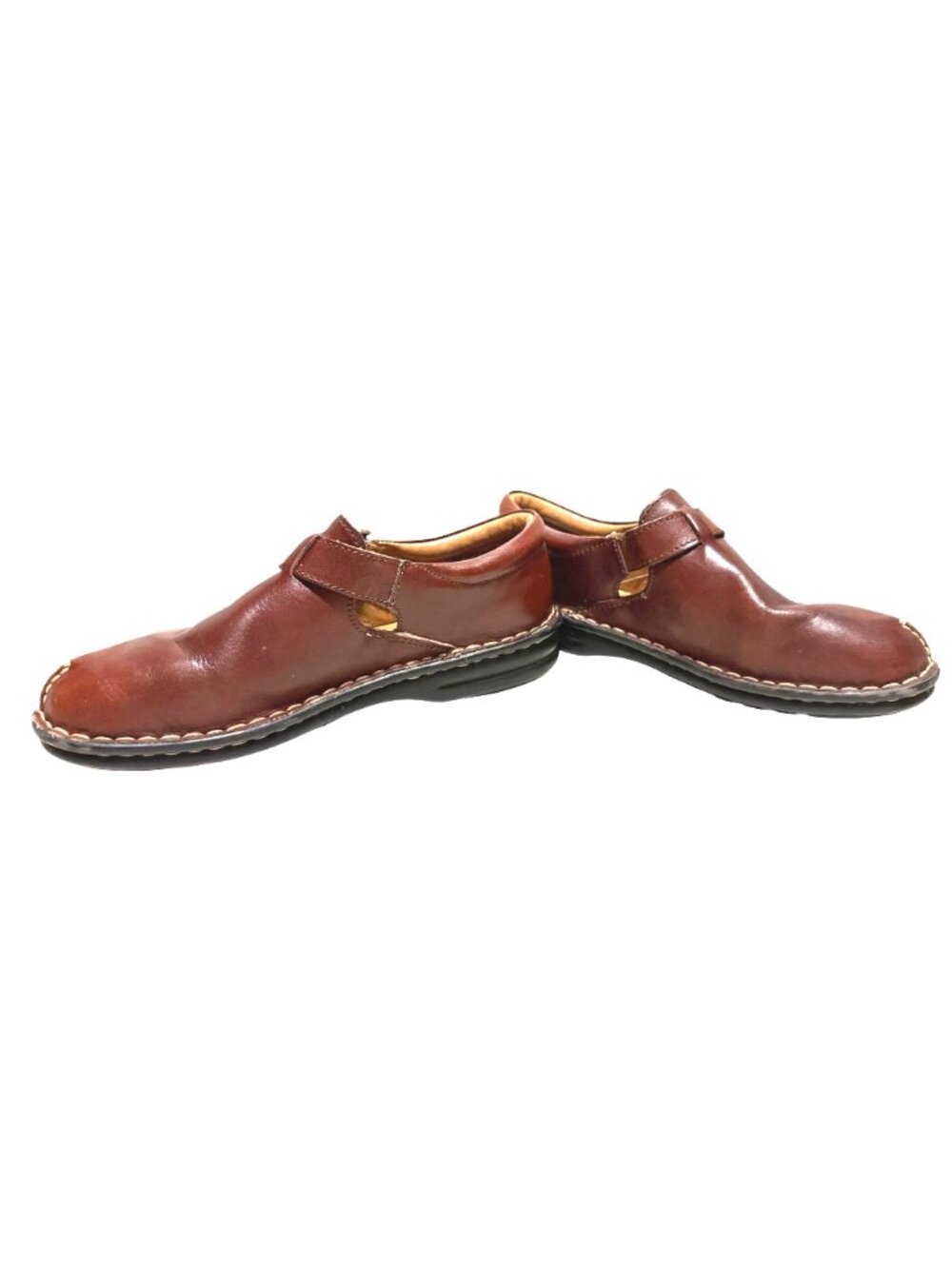 Born Brown Leather Monk Strap Buckle Slip-on Womens Loafer Shoe B6327 Size 8 M - Picture 7 of 11